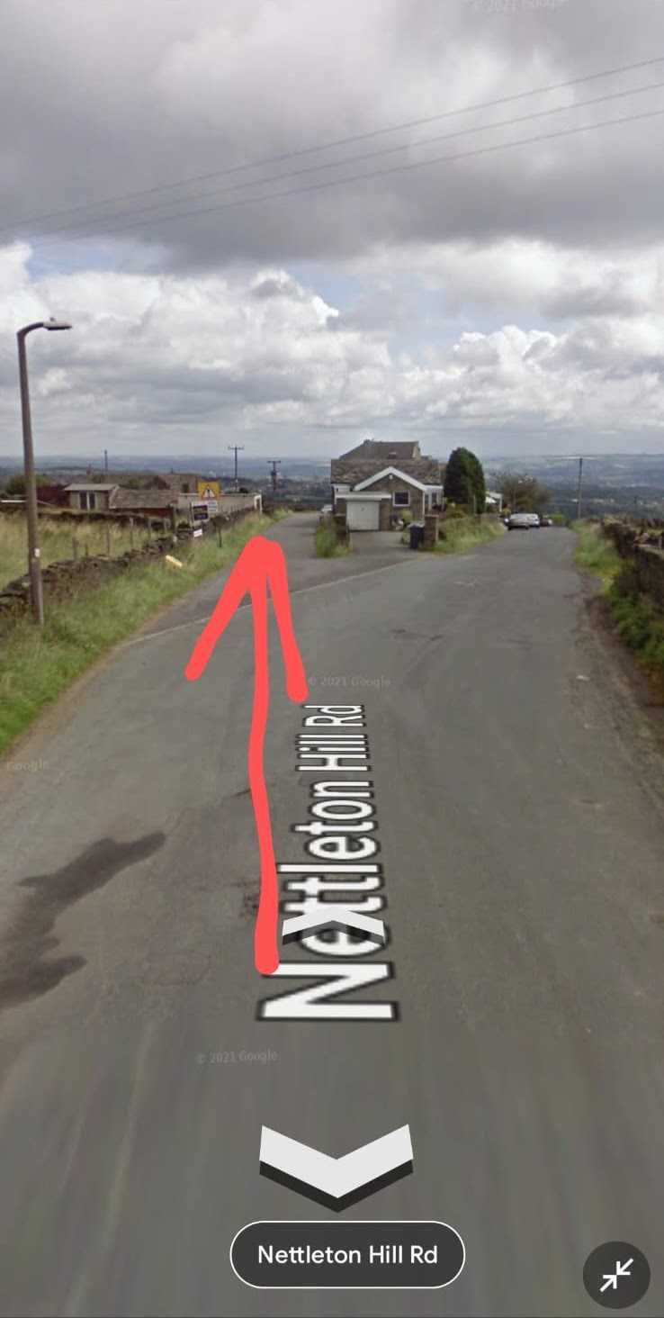 Fork left from Nettleton Hill Road onto Green Lane Terrace